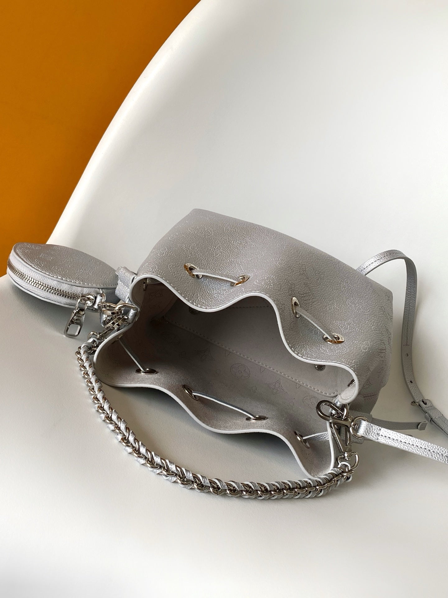 Perforated Leather Bucket Bag M26196