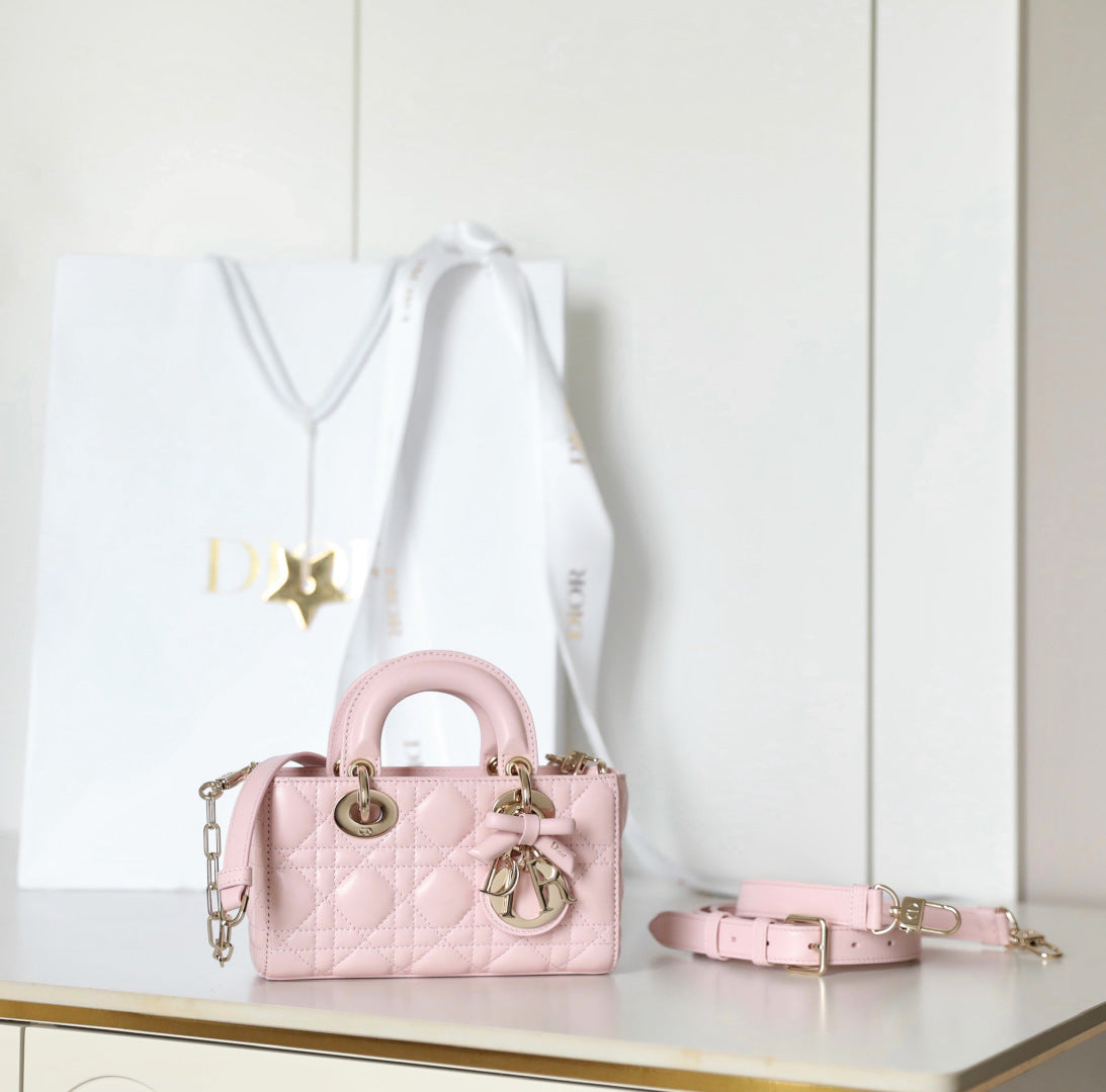 Quilted Mini Top Handle Crossbody Bag - Rose Tendre