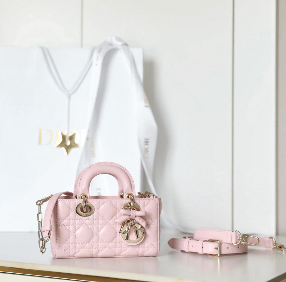 Quilted Mini Top Handle Crossbody Bag - Rose Tendre