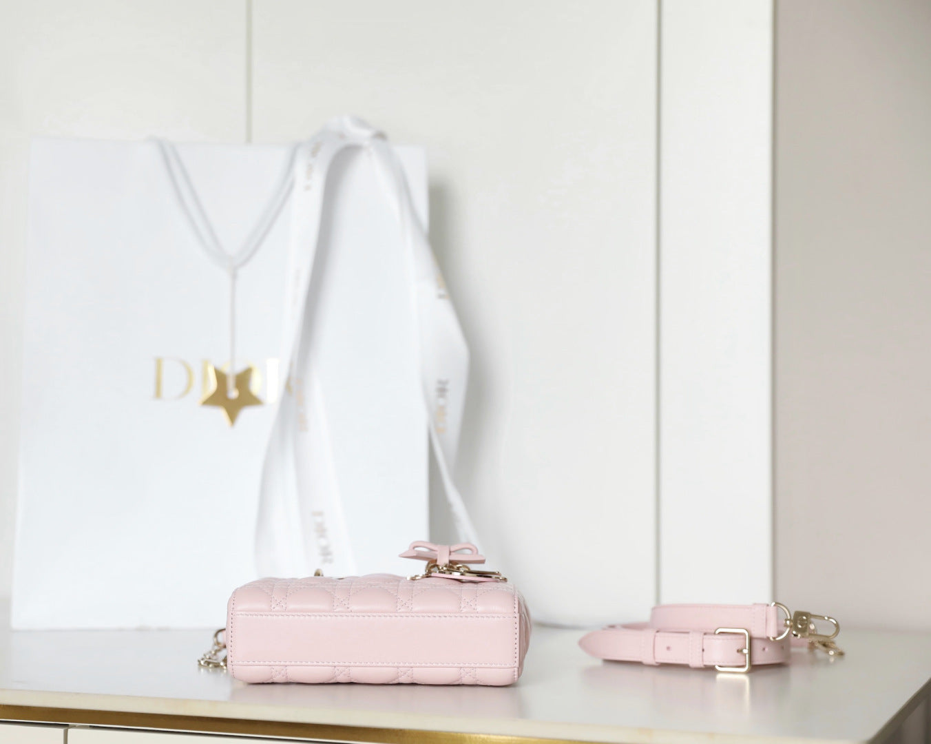 Quilted Mini Top Handle Crossbody Bag - Rose Tendre