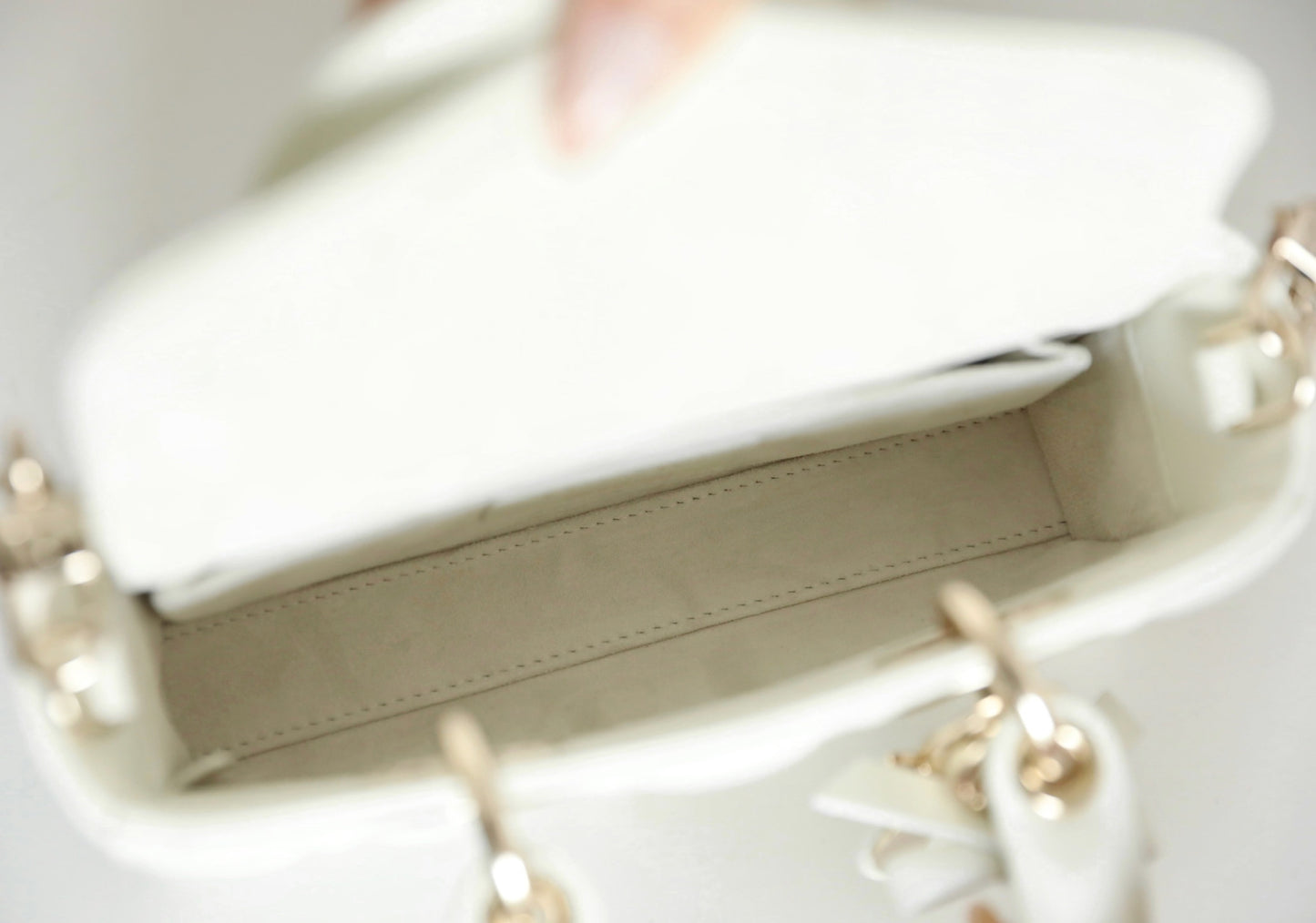 Quilted Mini Top Handle Crossbody Bag - White