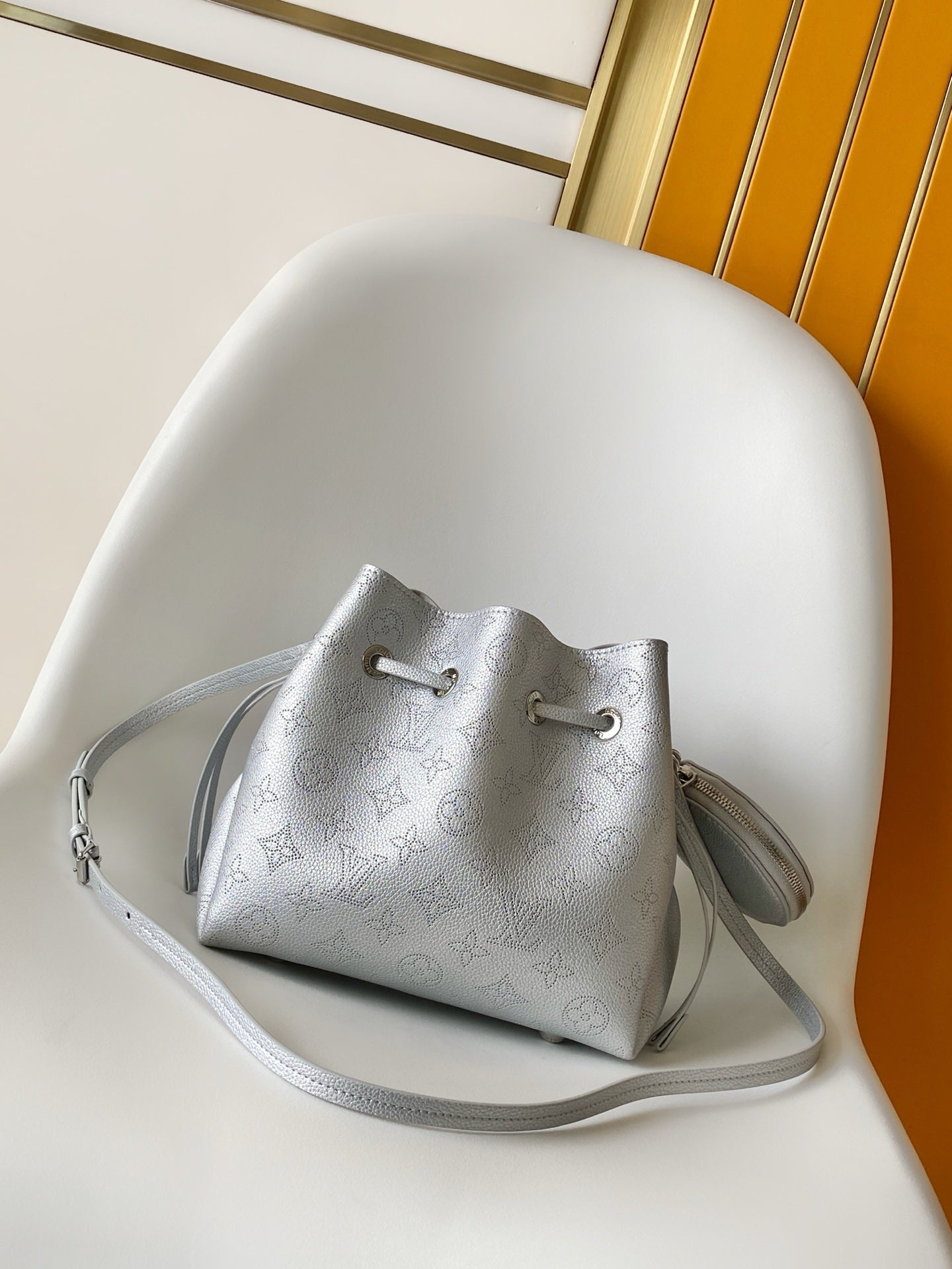 Perforated Leather Bucket Bag M26196