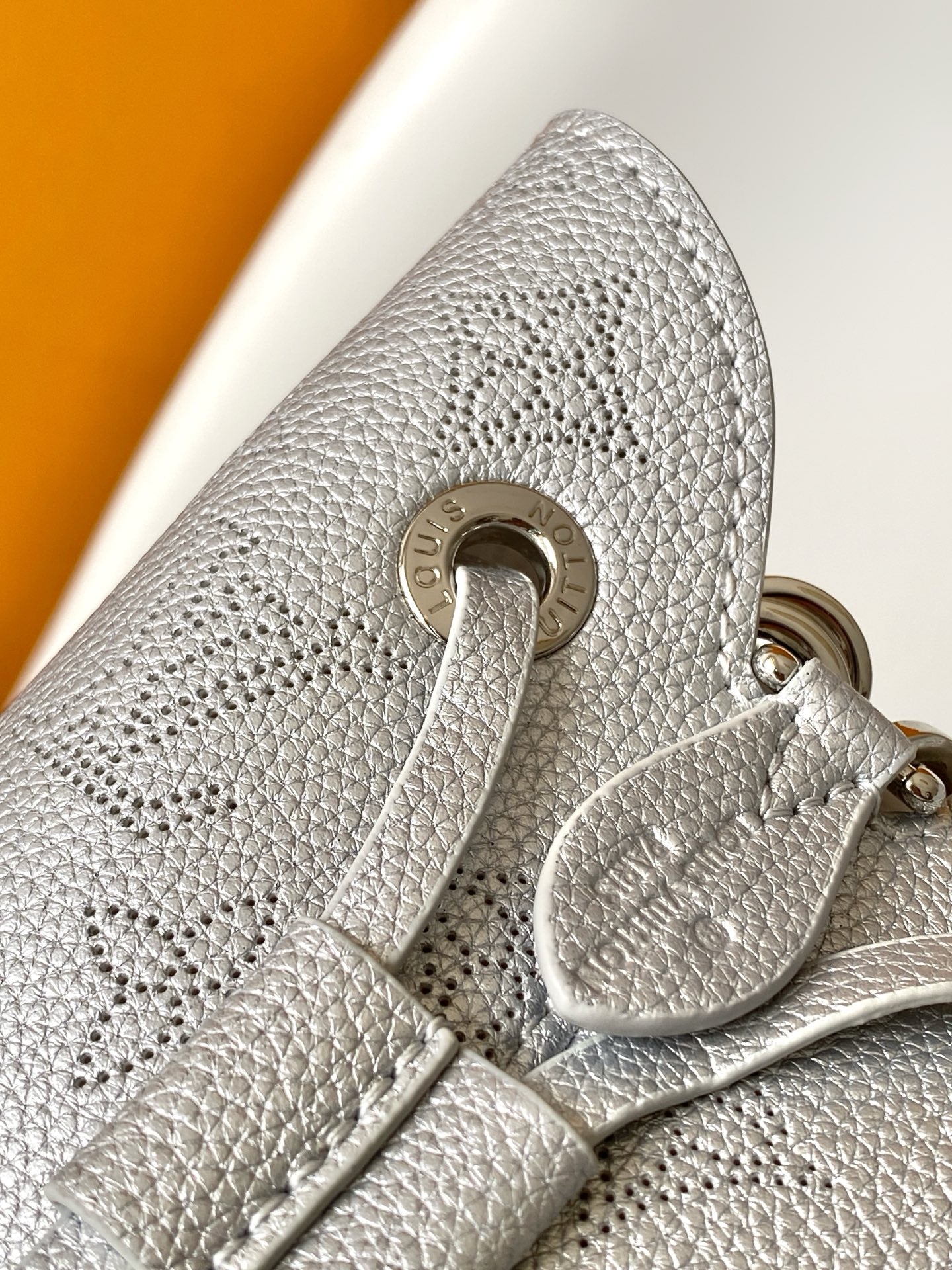 Perforated Leather Bucket Bag M26196