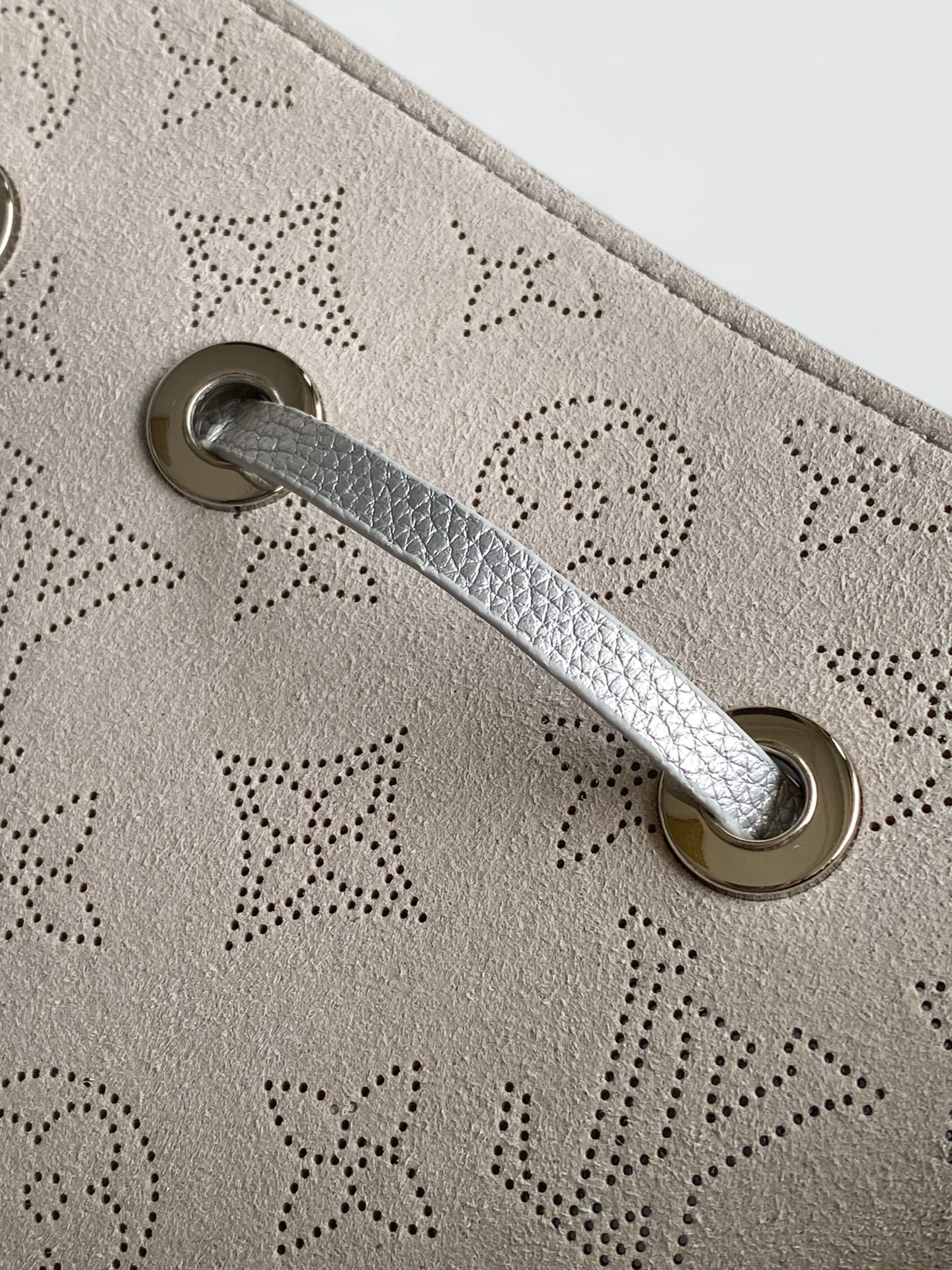 Perforated Leather Bucket Bag M26196