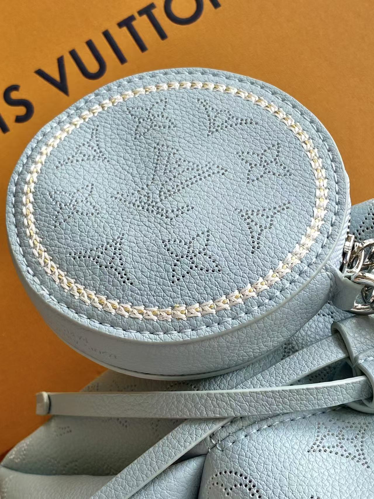 Perforated Leather Bucket Bag M28885
