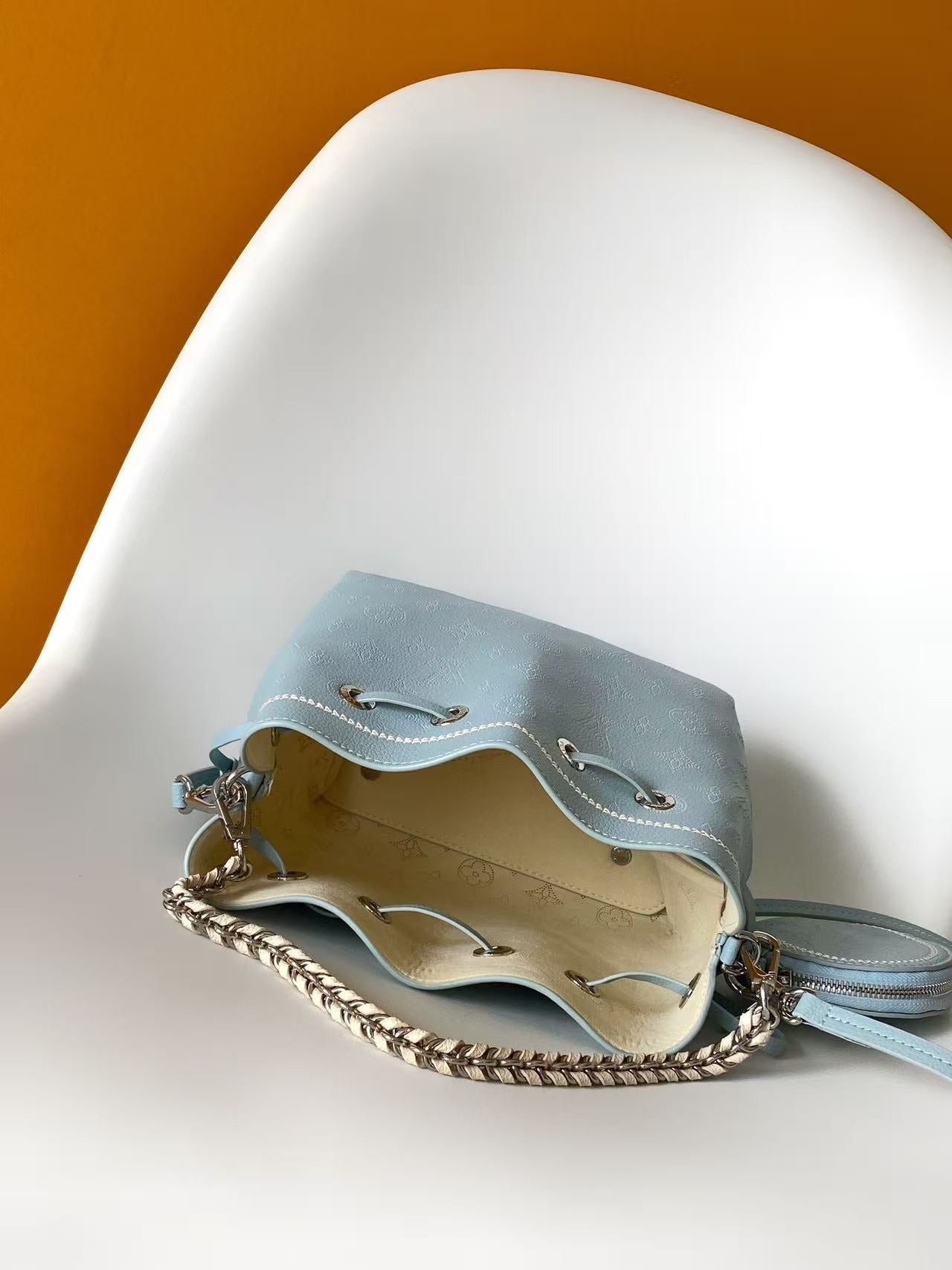 Perforated Leather Bucket Bag M28885