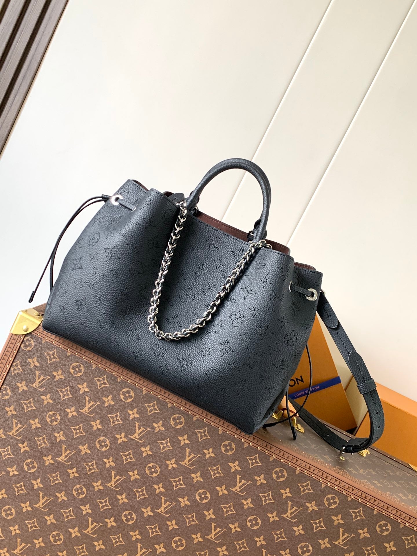 Perforated Leather Bucket Tote Bag M59200