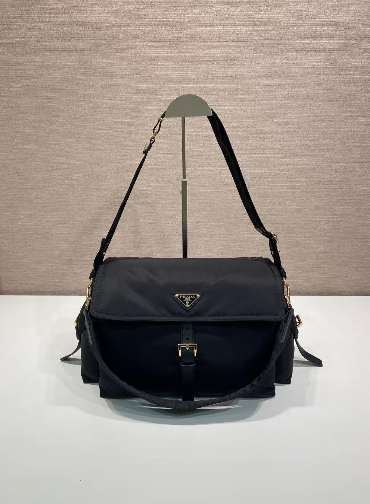 Large Nylon Flap Shoulder Bag 1BD391-L