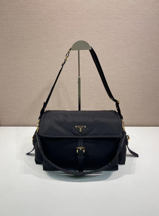 Large Nylon Flap Shoulder Bag 1BD391-L