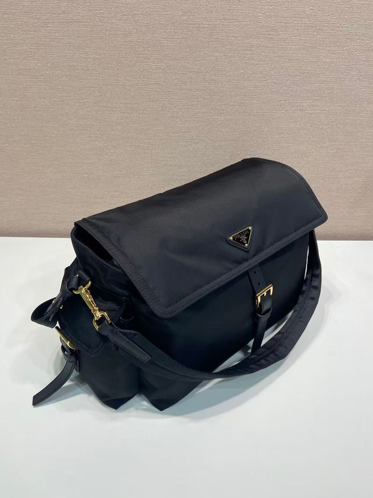 Large Nylon Flap Shoulder Bag 1BD391-L