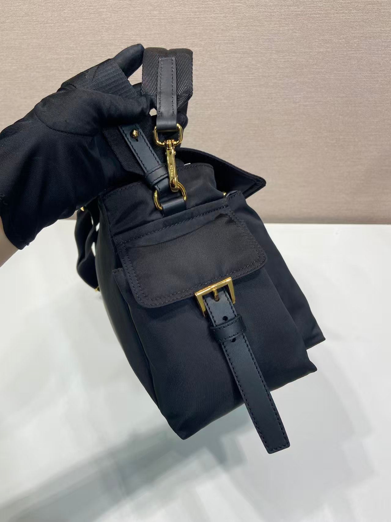 Large Nylon Flap Shoulder Bag 1BD391-L