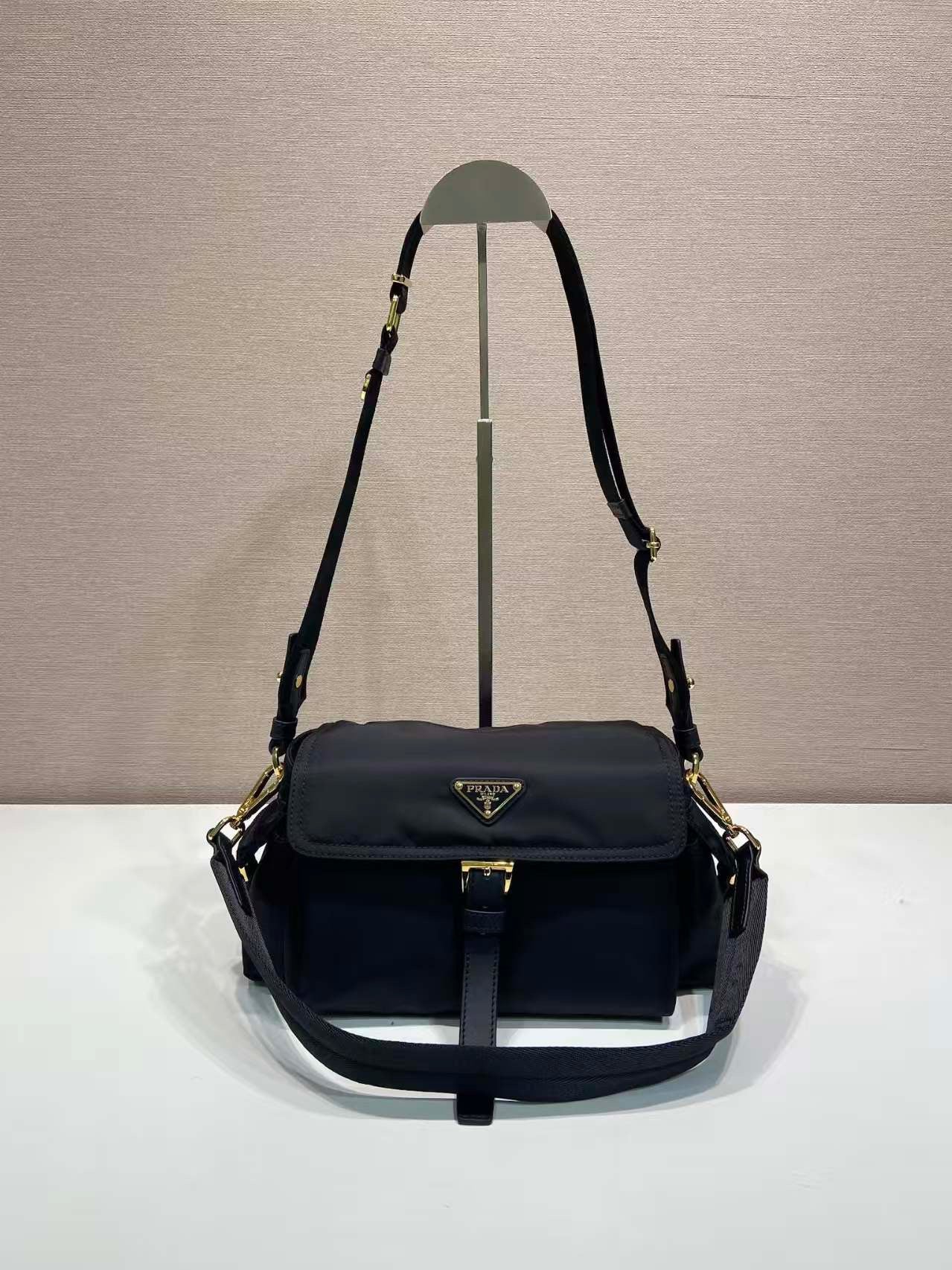 Medium Nylon Flap Shoulder Bag 1BD394-M