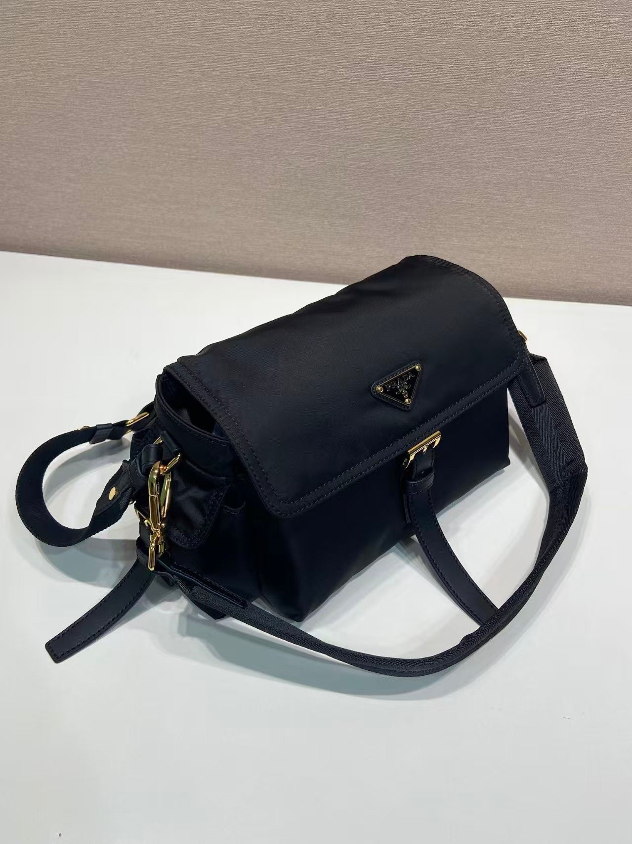 Medium Nylon Flap Shoulder Bag 1BD394-M