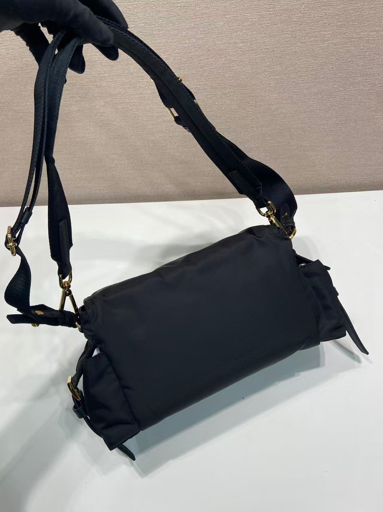 Medium Nylon Flap Shoulder Bag 1BD394-M