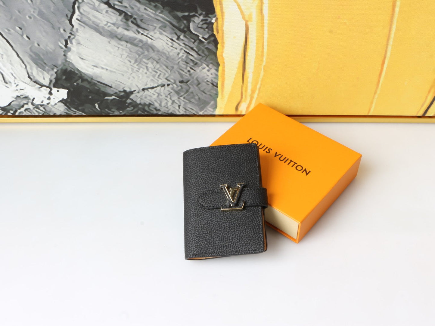 Grained Leather Compact Wallet - M81561