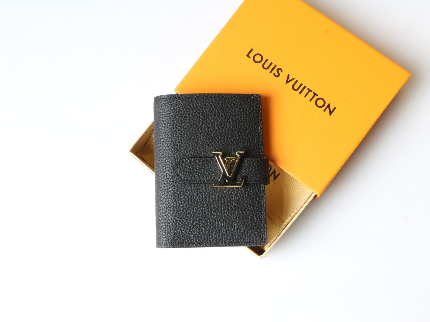 Grained Leather Compact Wallet - M81561